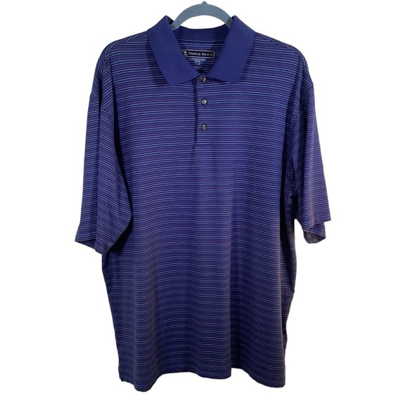 Pebble Beach Performance Men’s Striped  Short Sleeve Polo Golf Shirt.  Size XXL - Picture 1 of 5